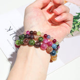 Natural candy Color Tourmaline beaded bracelet -20220530CTM
